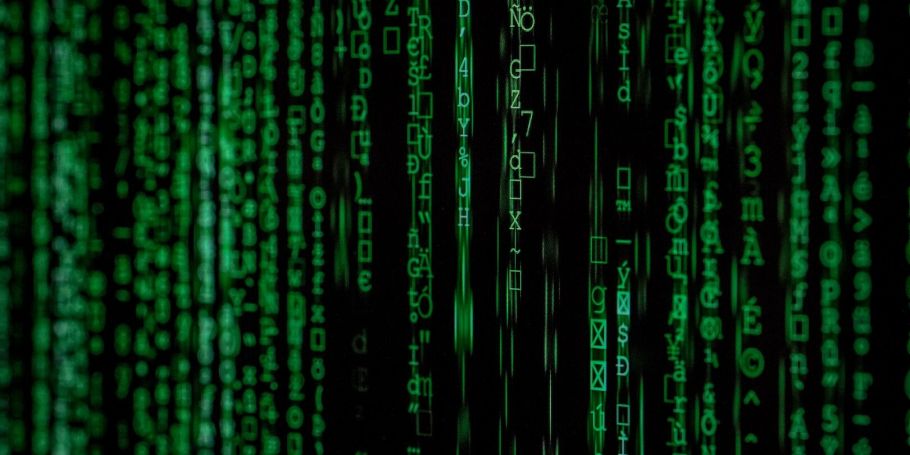 Grüner Code vertikal wie im Film Matrix